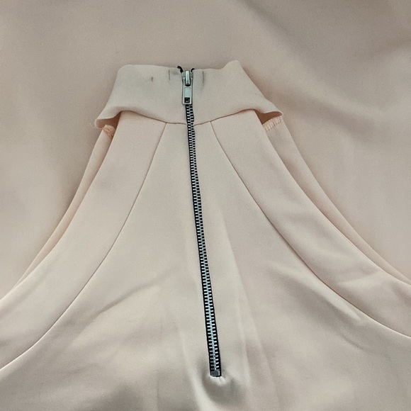 MISSGUIDED HIGH NECK A LINE BLUSH PINK MINI DRESS - Picture 3 of 3